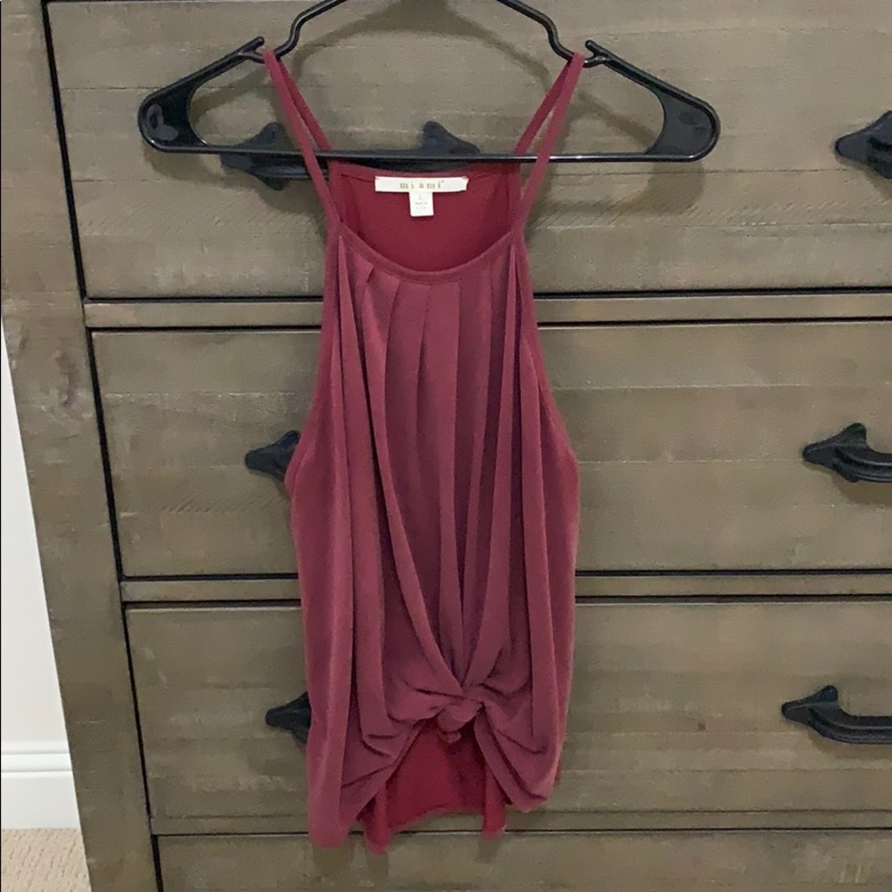Maroon tied tank top